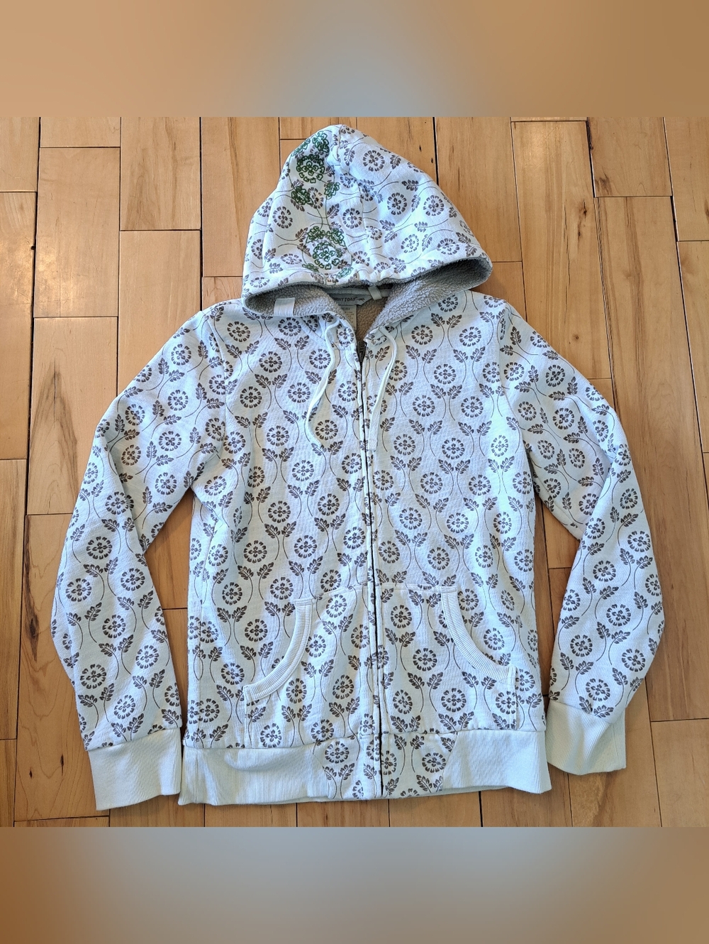 EUC! HORNY TOAD Full Zip Hoodie Cotton & Fleece Embroidery Size Medium TOAD & CO